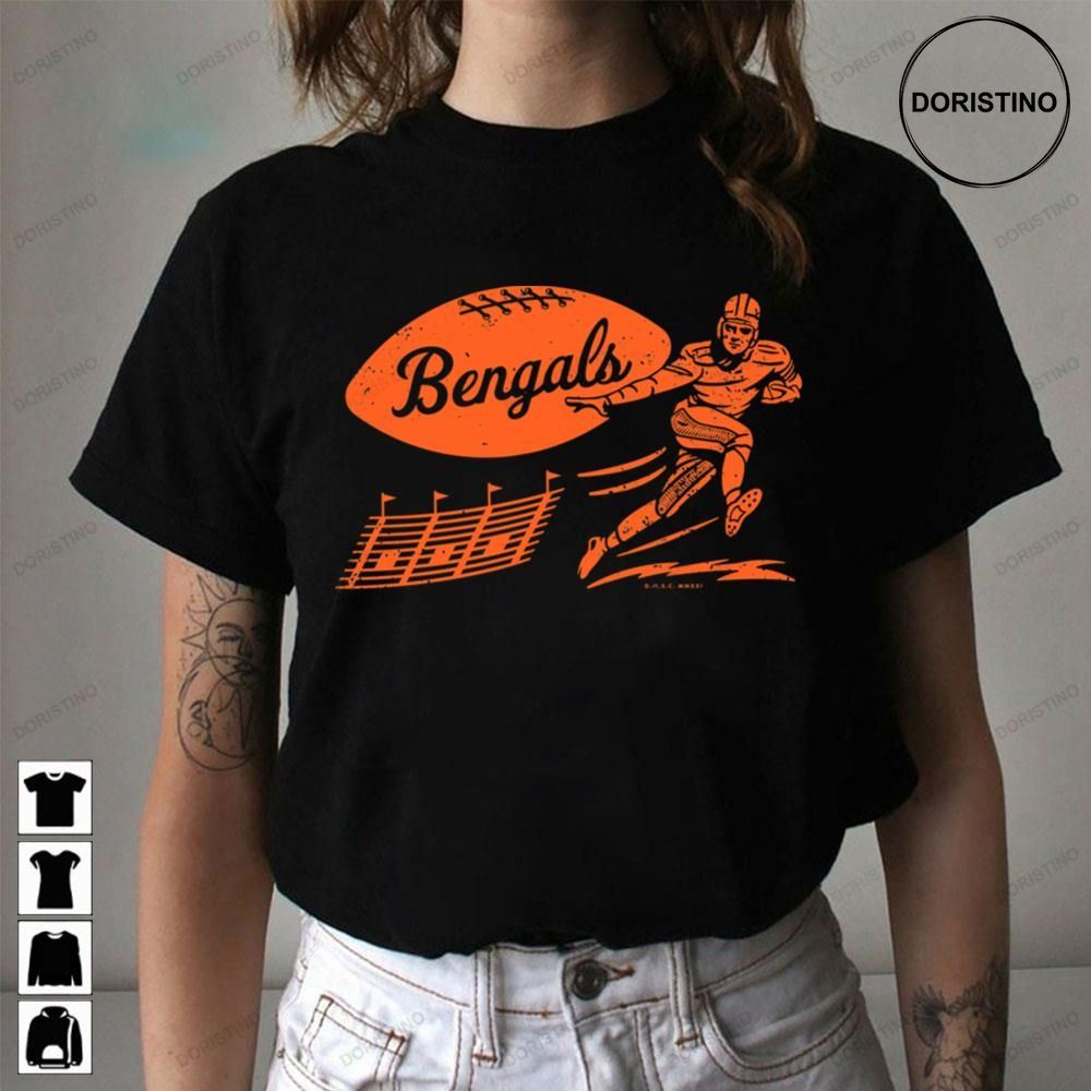 Vintage Cincinnati Bengals Orange Wordmark Football Trending Style